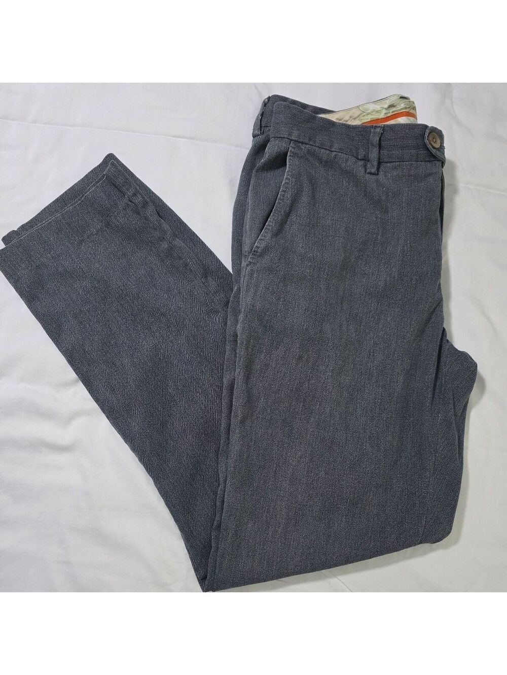 Tommy Bahama Men's 33x34 Silk Cotton Blend Gray Dress Pants